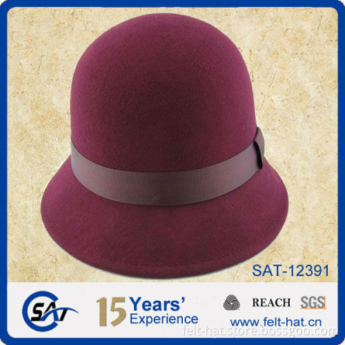 2015 red pure wool felt bucket hat